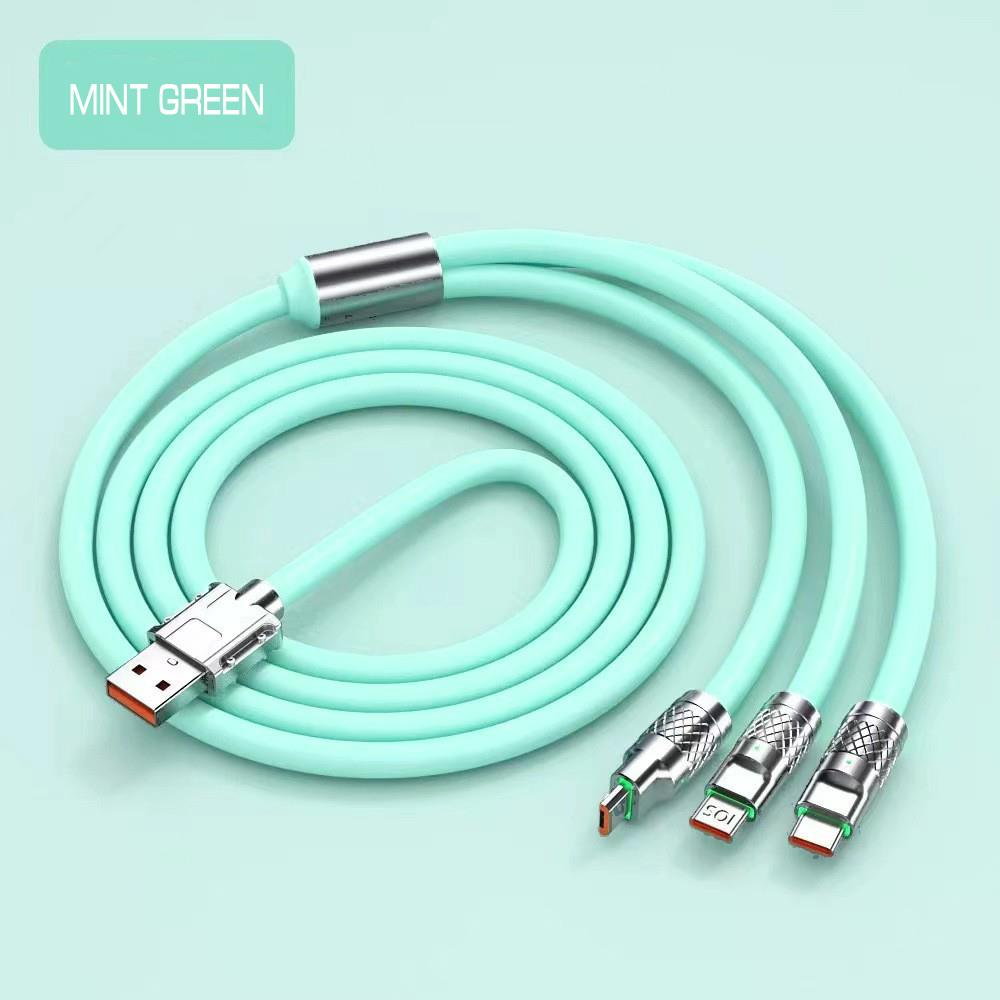 Picture of 120W Zinc Alloy Super Fast Charging Cable For iPhone Lightning Samsung Type C Micro USB Cord 1.2m/47in